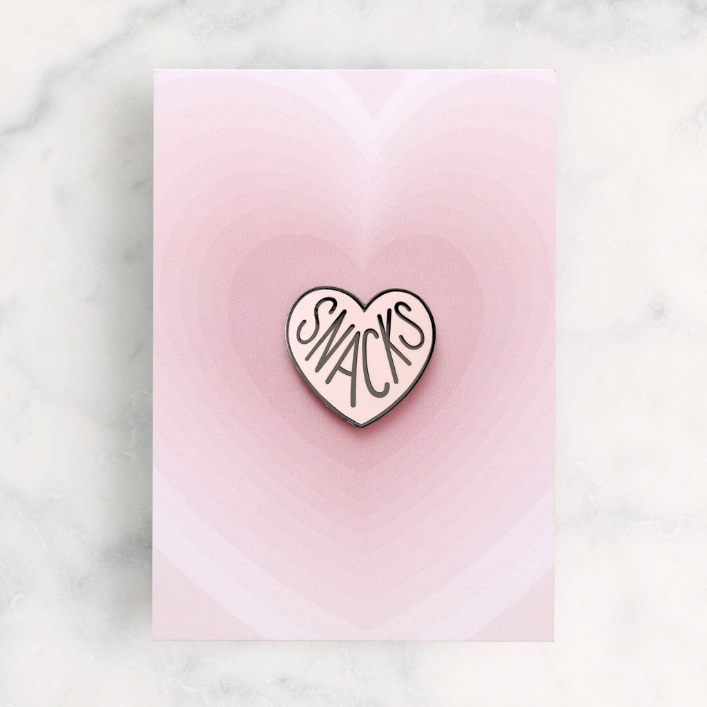 Alphabet Bags - Heart Snacks Enamel Pin