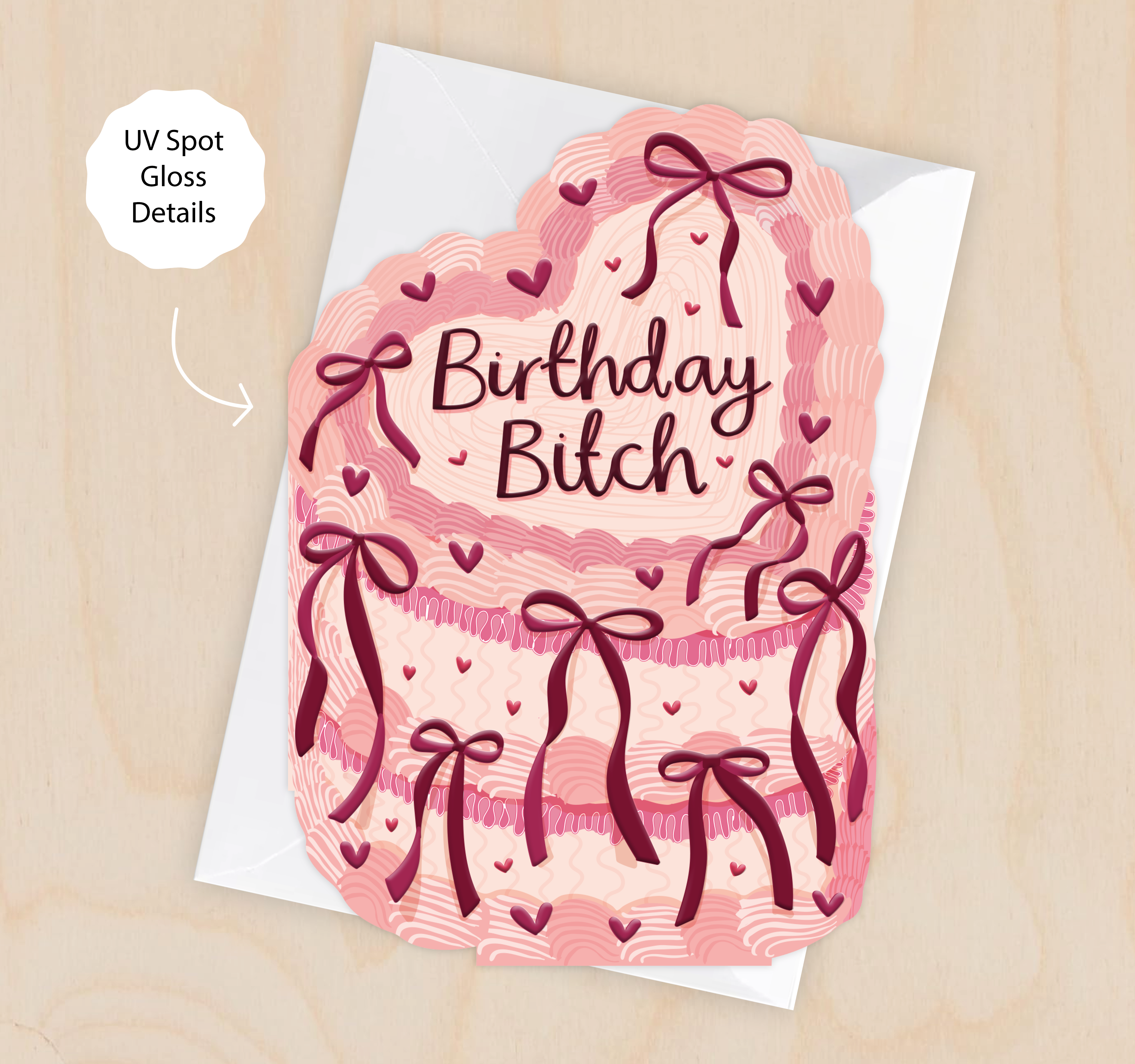 Birthday Bitch - Birthday Cake Shaped Greeting Card