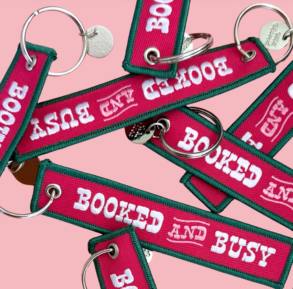 Booked & Busy Fabric Keychain / Pull Tag 💘