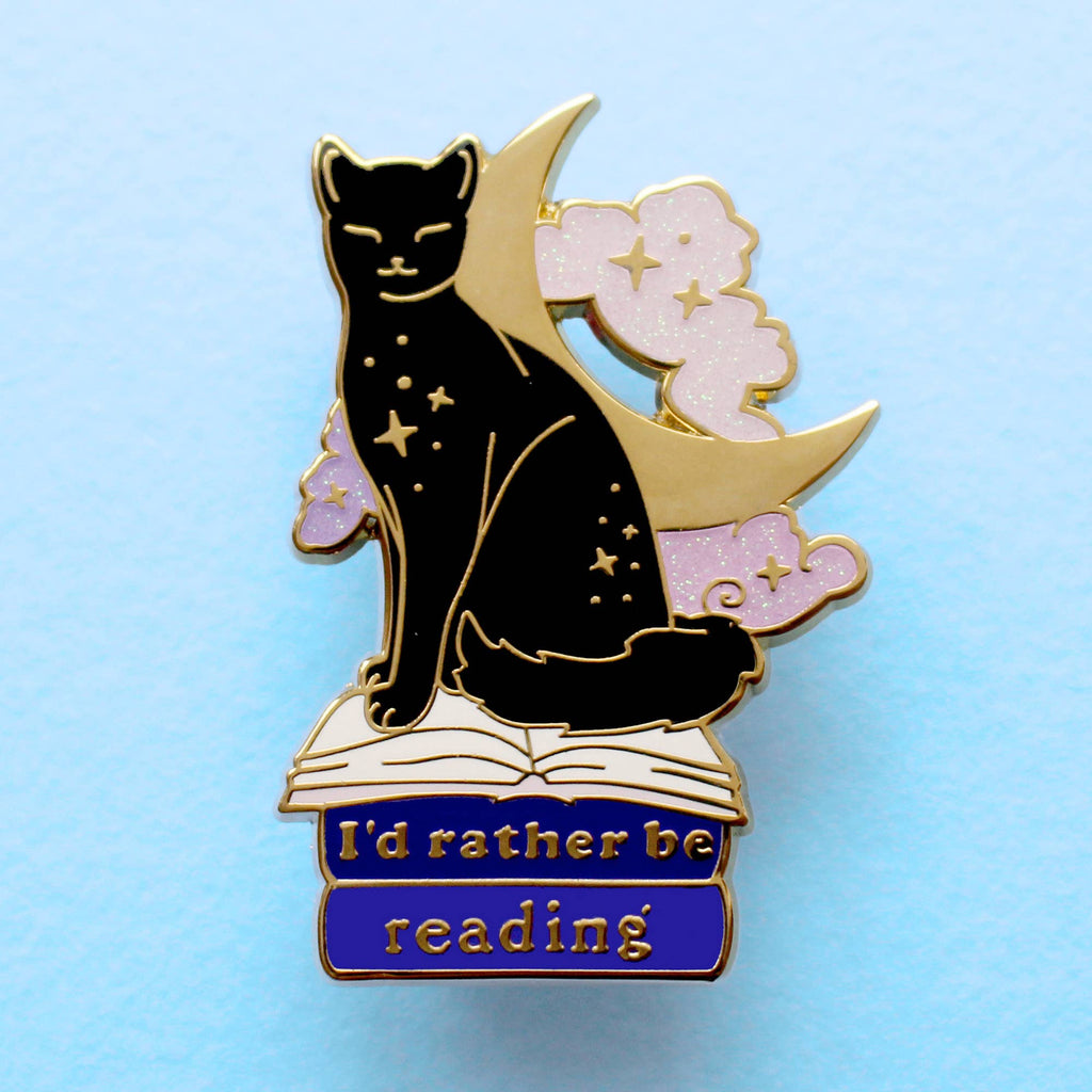 Glitter Punk - I’d Rather be Reading Cat Enamel Pin