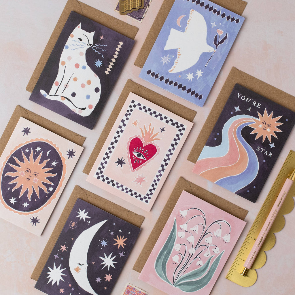 Dotty Cat Mini Card | Blank Card | Mini Greeting Cards