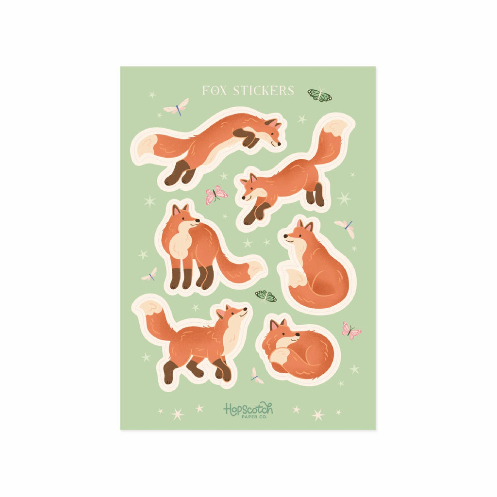 Foxes Sticker Sheet - Fantasy Book Gifts
