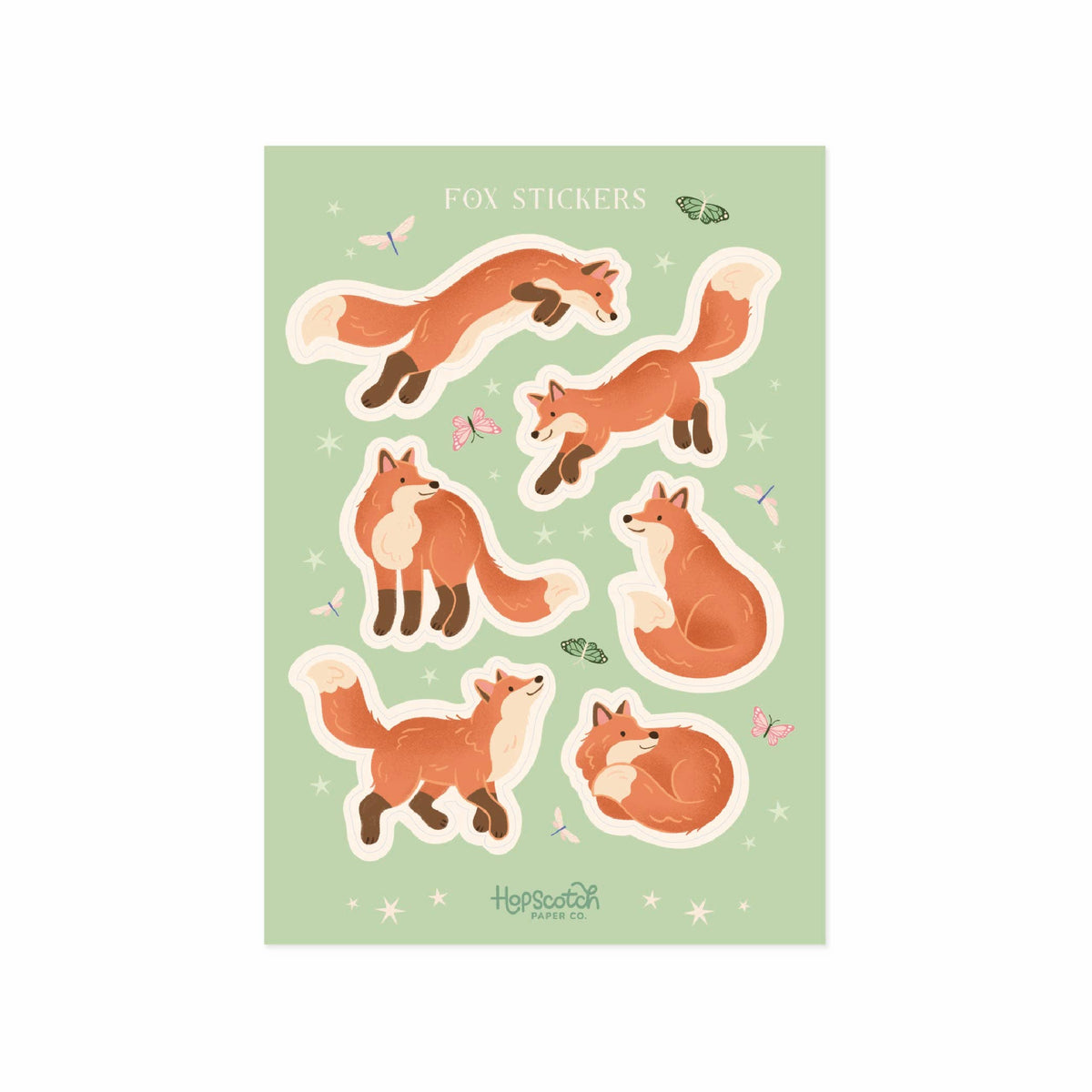 Foxes Sticker Sheet - Fantasy Book Gifts