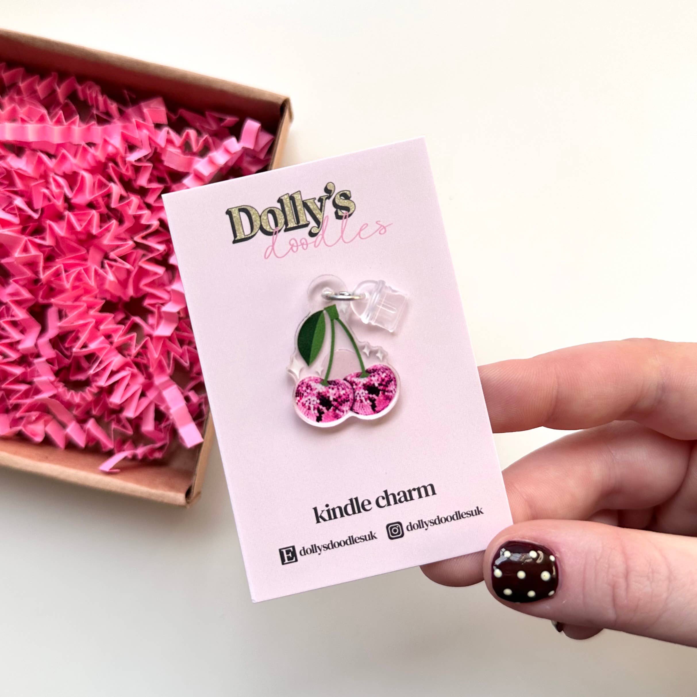 Kindle Charm - Disco Ball Cherries Cute Reading Gift