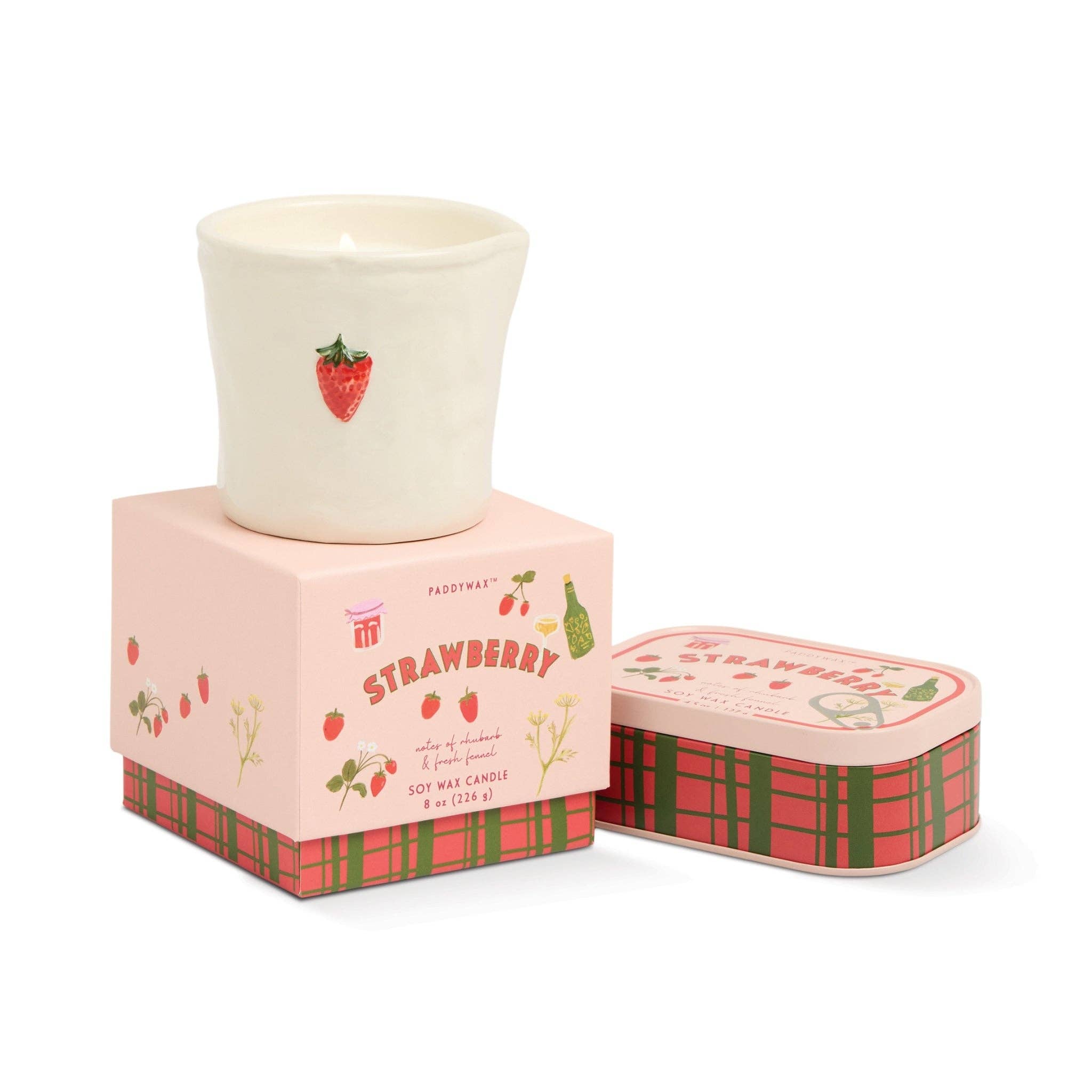 Bistro 4.5oz/127g Strawberry Printed Tin Candle - Strawberry