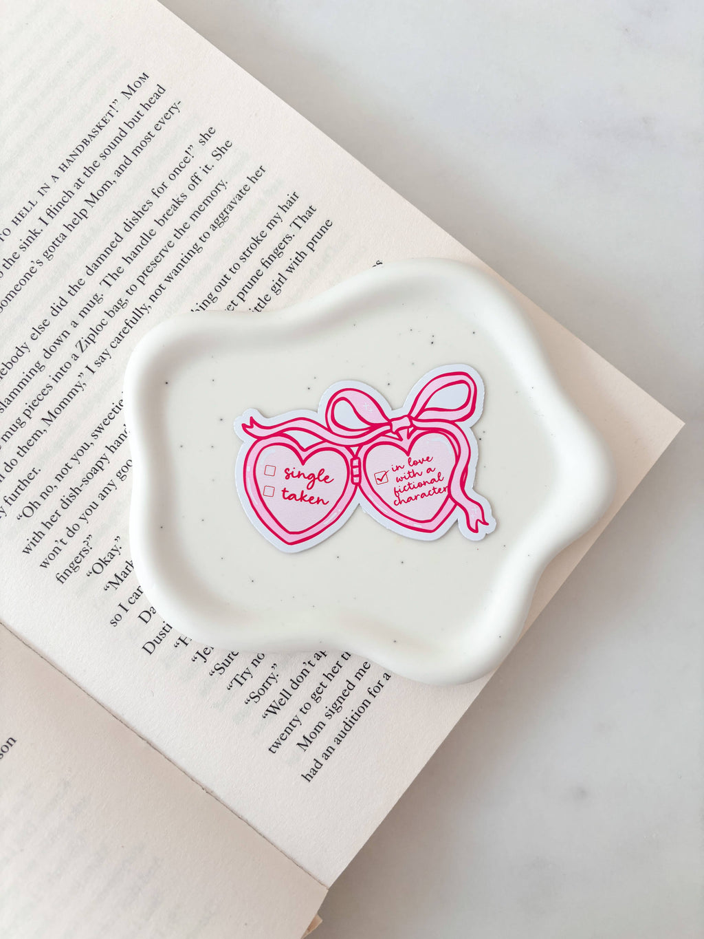 Coquette Bow Locket Sticker | In Love With Fictional Characters
