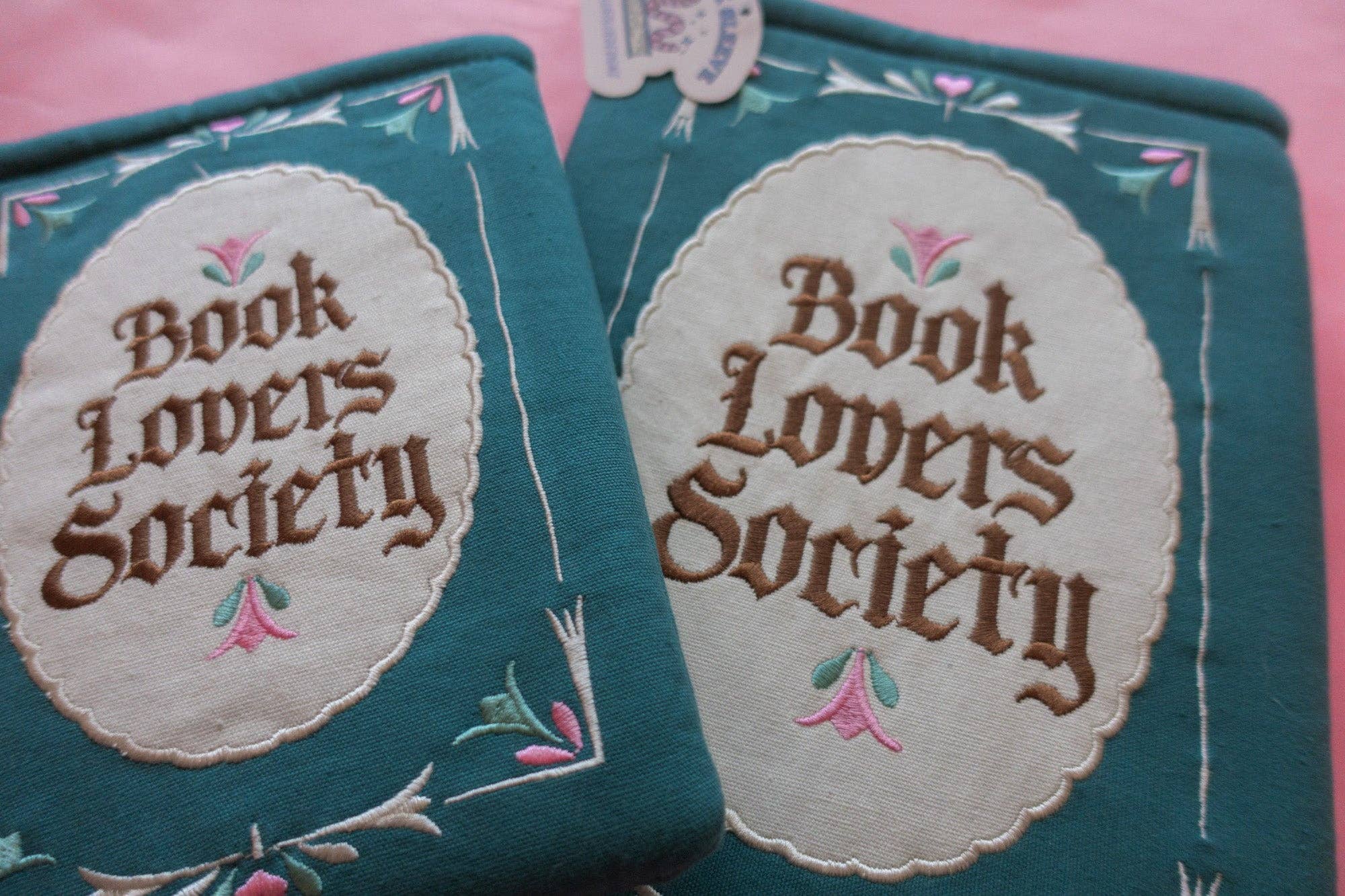 Book Society Embroidered Book/Kindle Sleeve