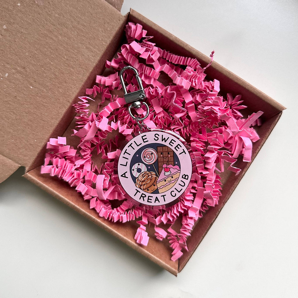 Sweet Treat Keyring Snacks Lover Cute Pink Gift