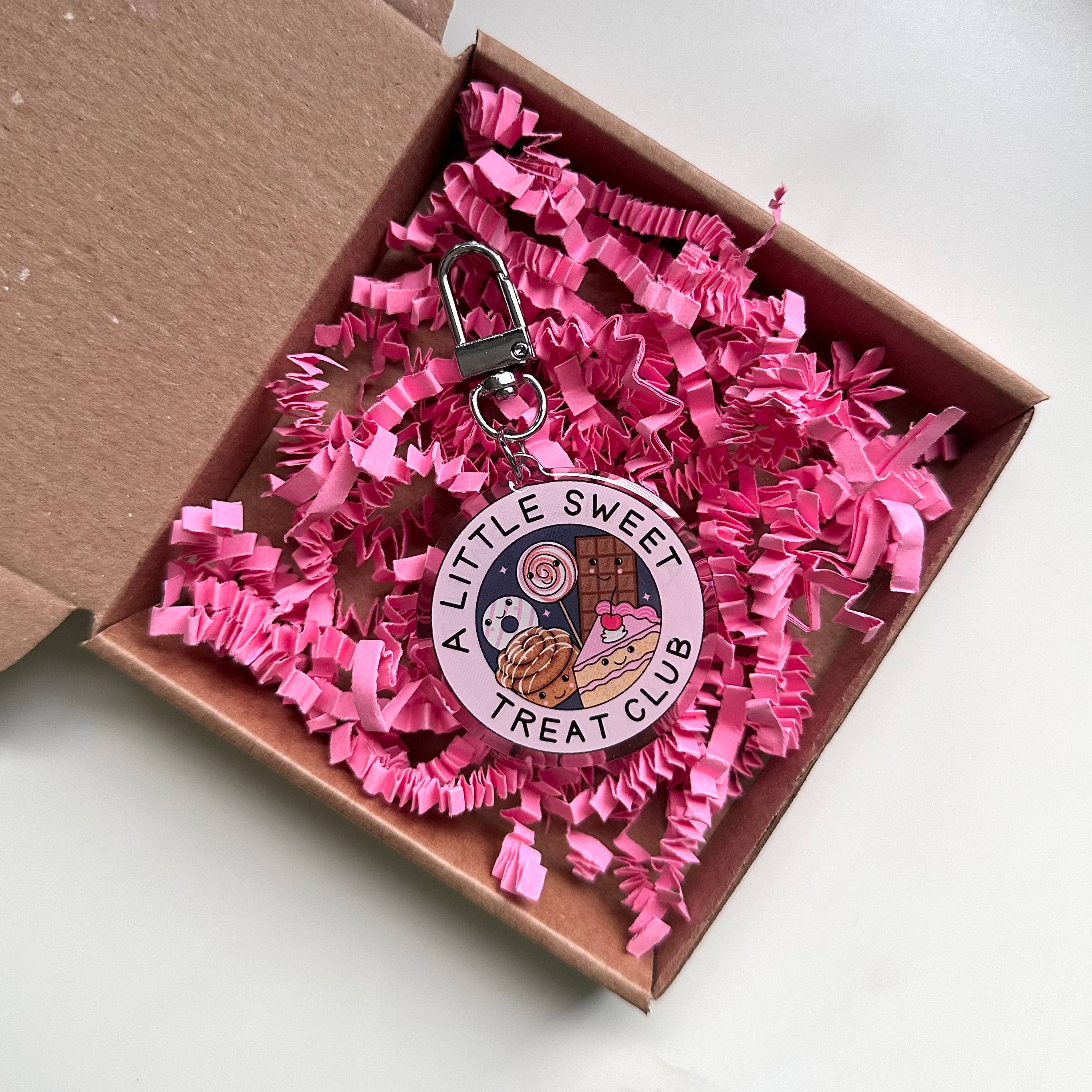 Sweet Treat Keyring Snacks Lover Cute Pink Gift