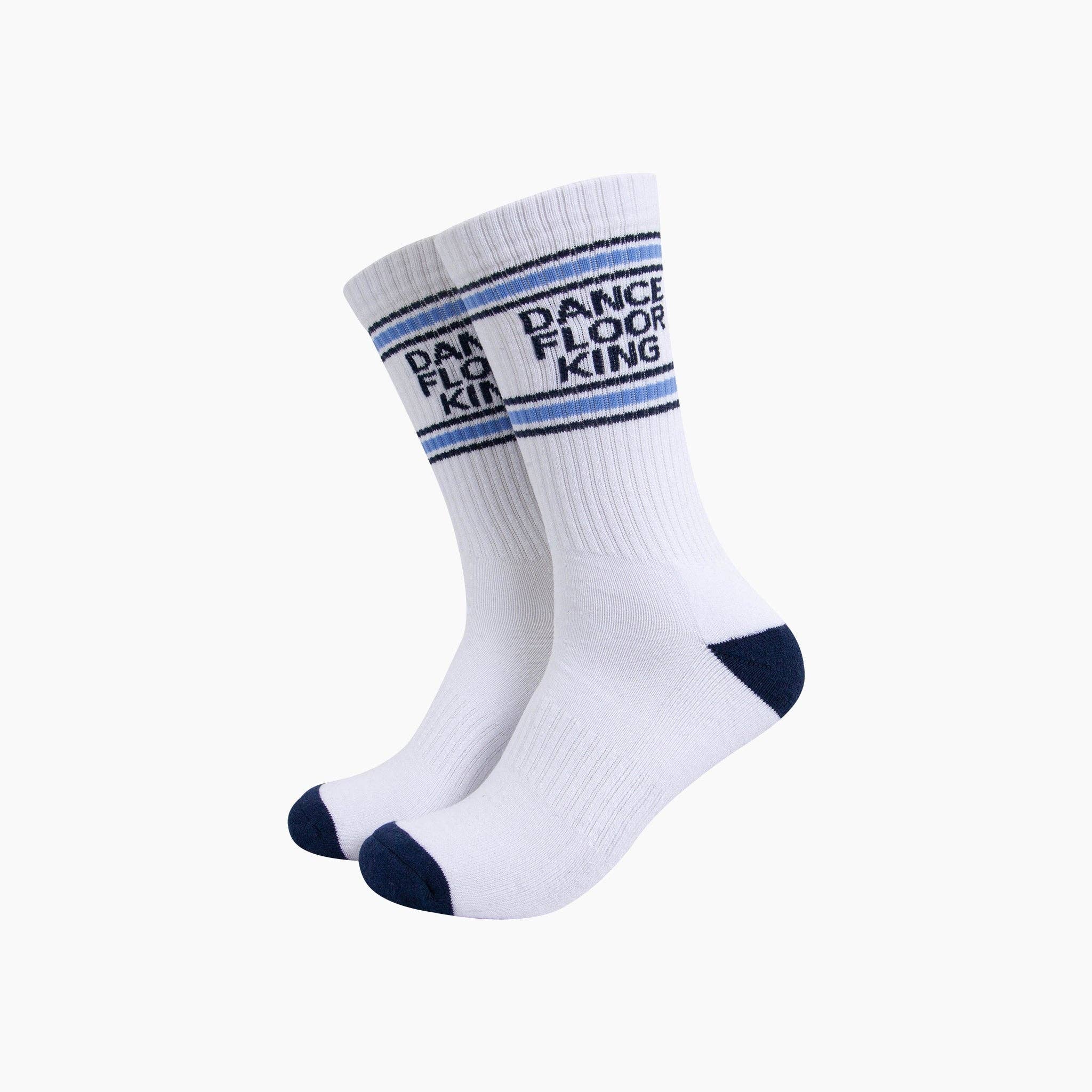 Dance Floor King Organic Cotton Sports Socks in White