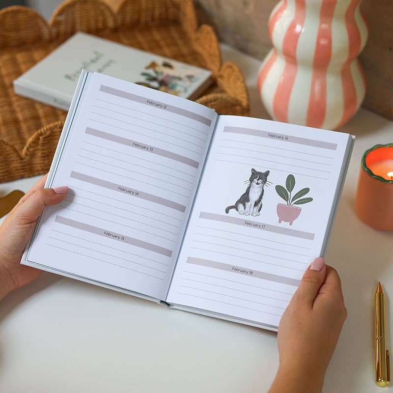 Daily Planner | Cat Themed Undated Diary | Notebook | 2026