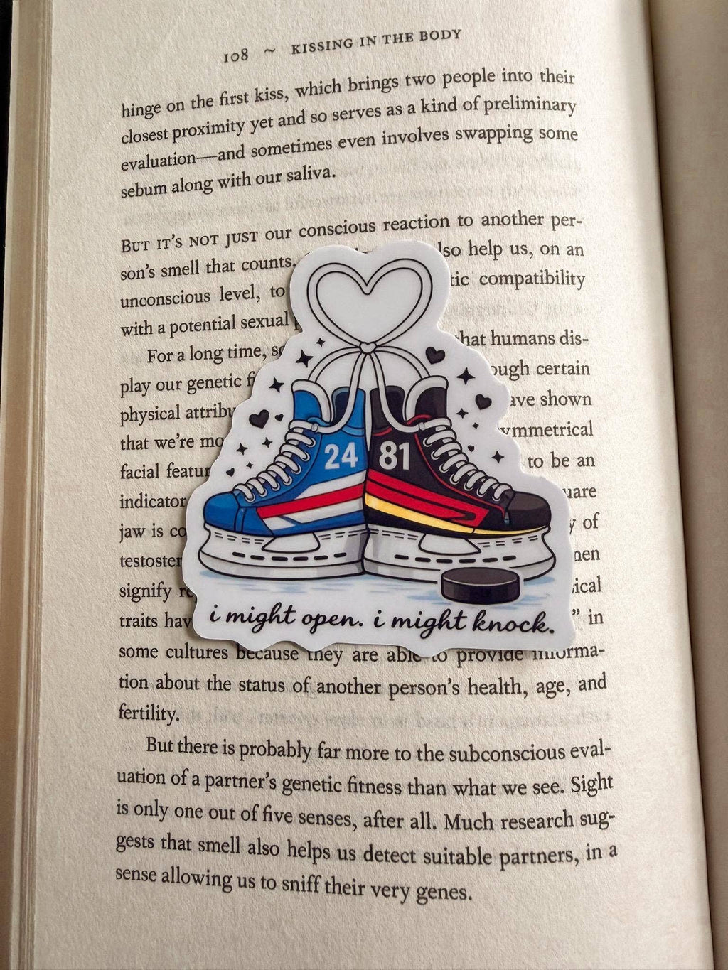Hockey Skates Romance Sticker