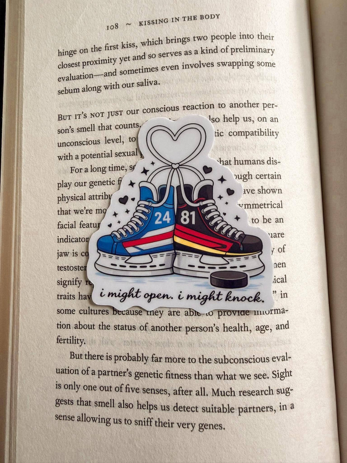 Hockey Skates Romance Sticker