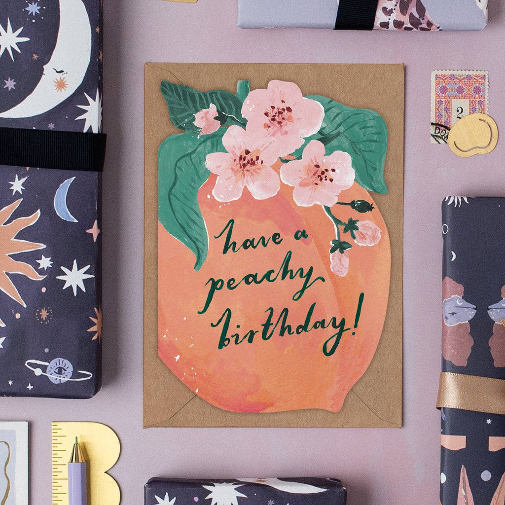 Peachy Birthday Card | Cute Fruity Birthday Cards