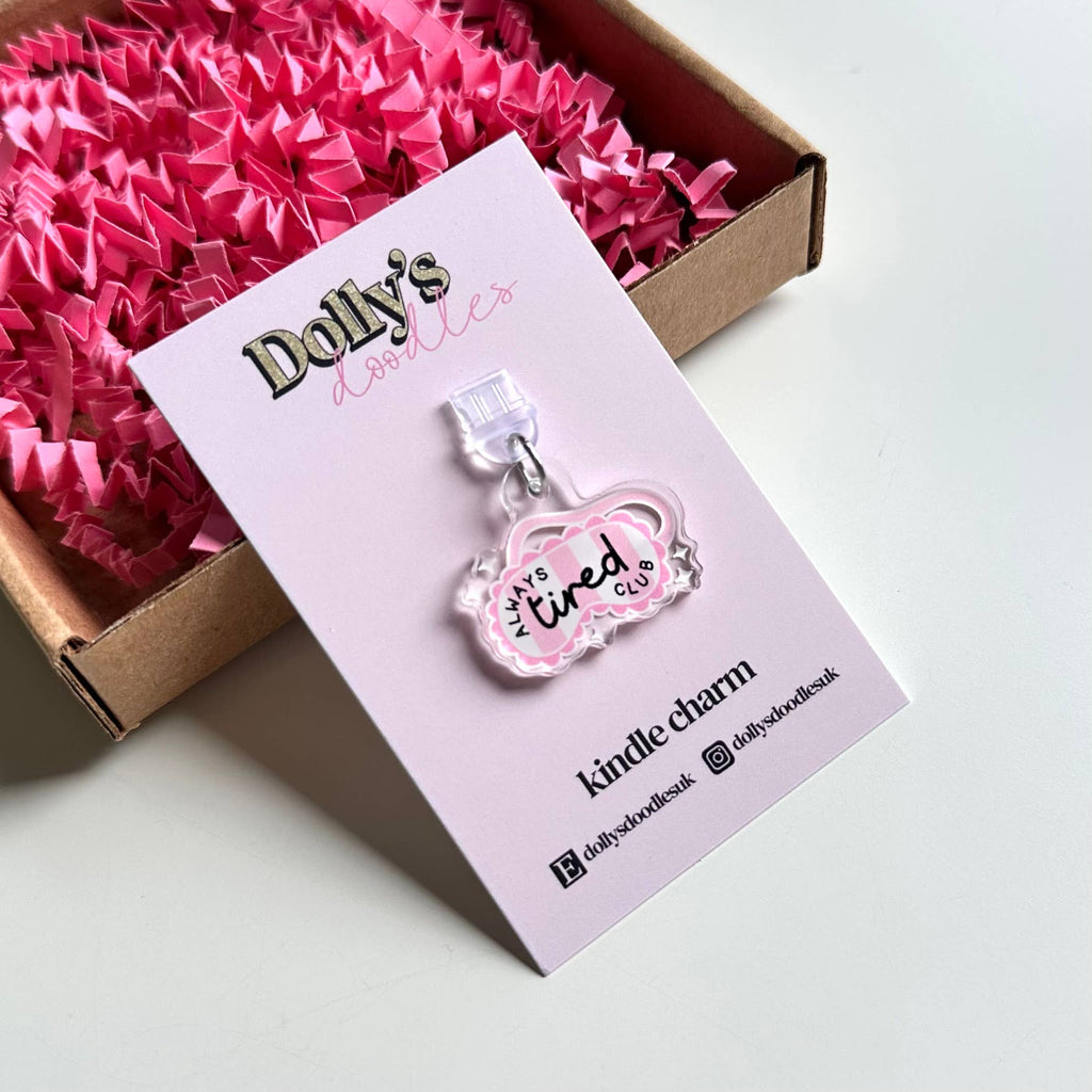 Kindle Charm - Always Tired Eye Mask Pink Cute Reading Gift