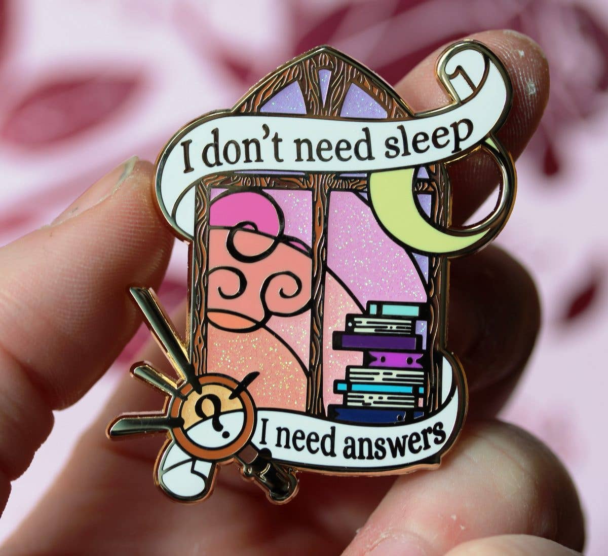 I need answers- book lover enamel pin