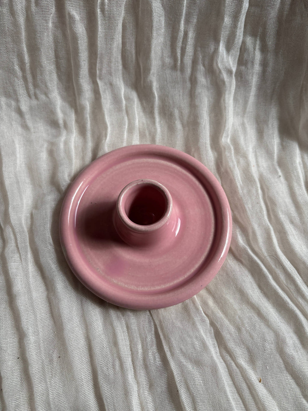 Candy Floss Pink Candlestick Holder