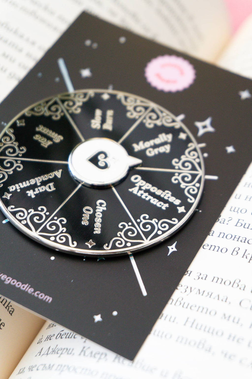 Creative Goodie - Book Tropes Spinner Enamel Pin