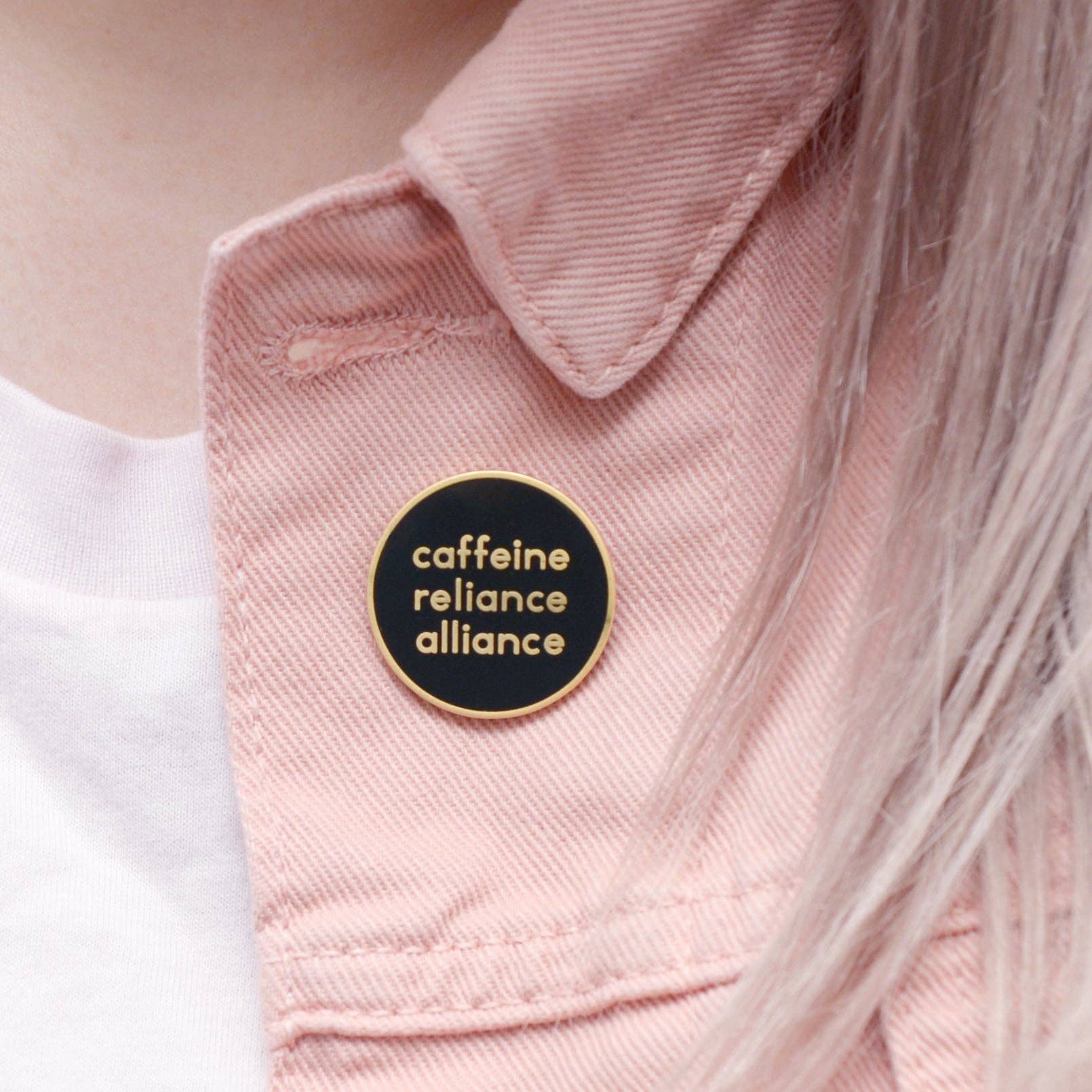 Alphabet Bags - Caffeine Reliance Alliance Enamel Pin