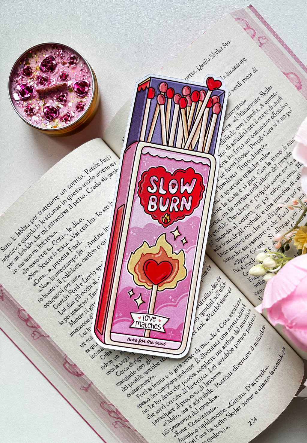 Slow-burn bookmark, bookish merch gift for book lover
