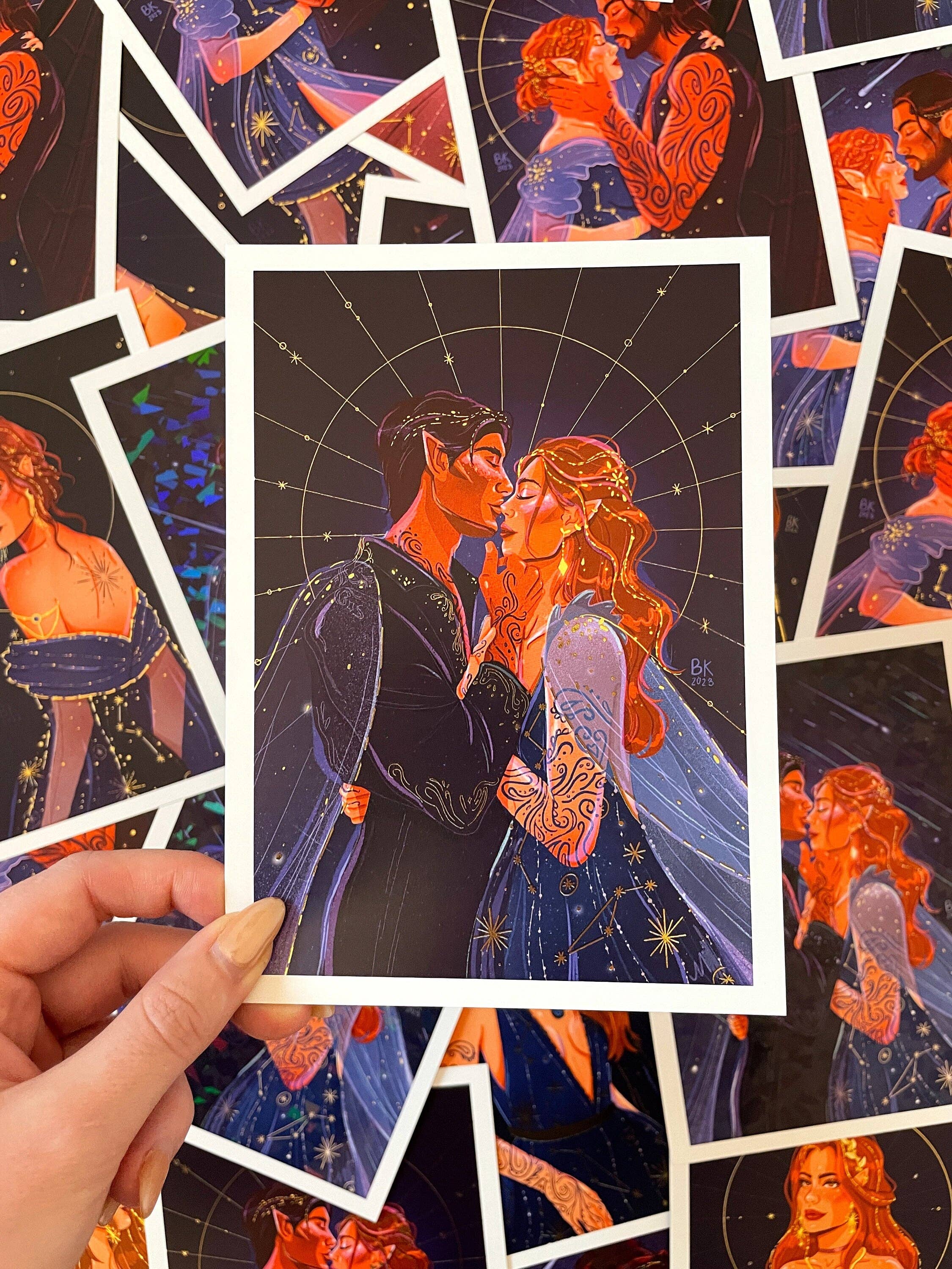 Feyre & Rhysand Gold Foil Print