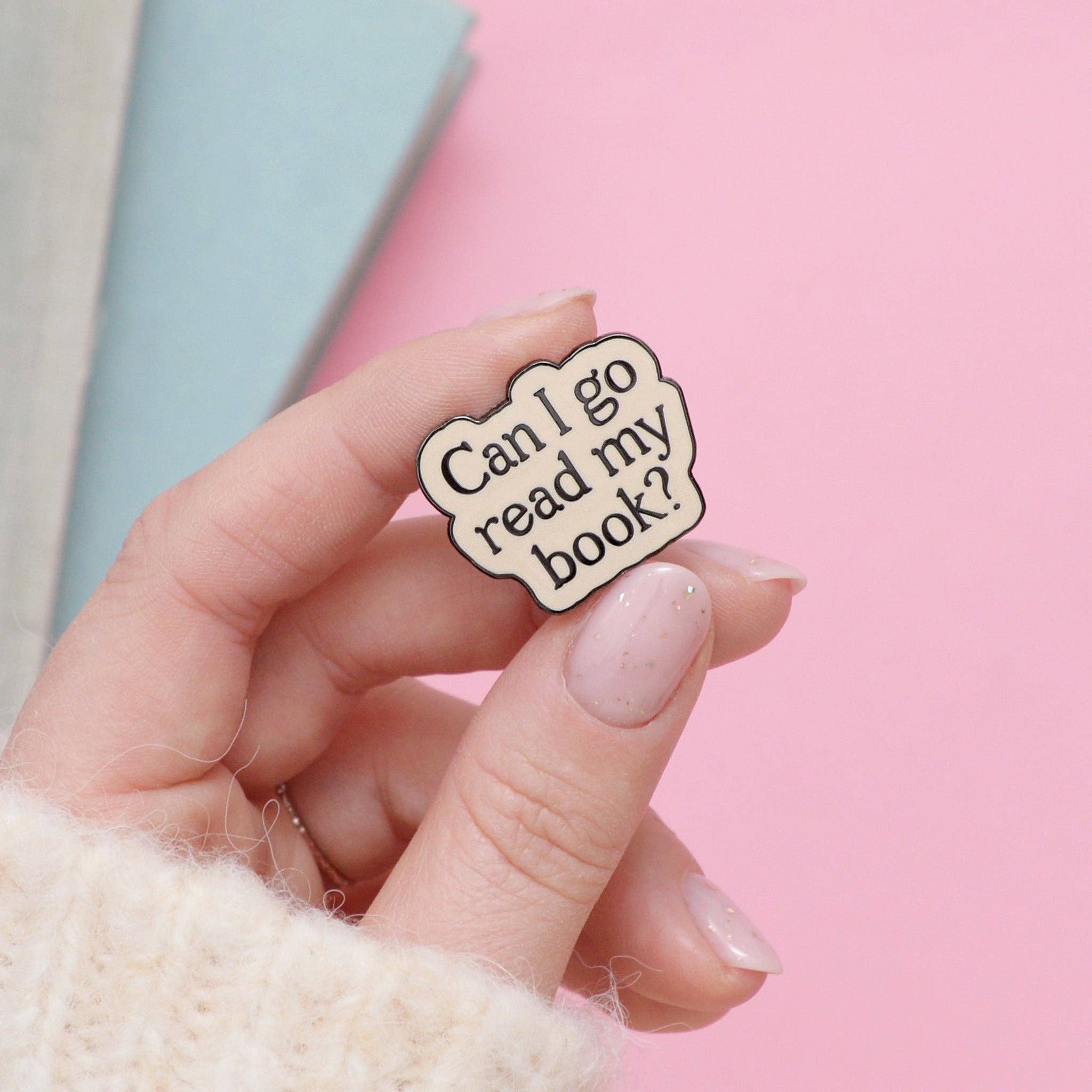 Alphabet Bags - Can I Go Read My Book? Enamel Pin