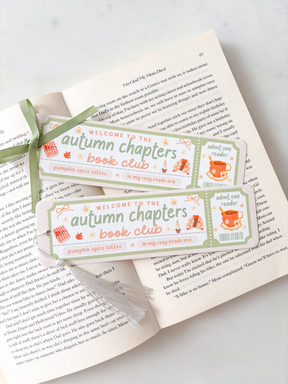 Autumn Chapters Book Club Bookmark | Autumn Bookmark
