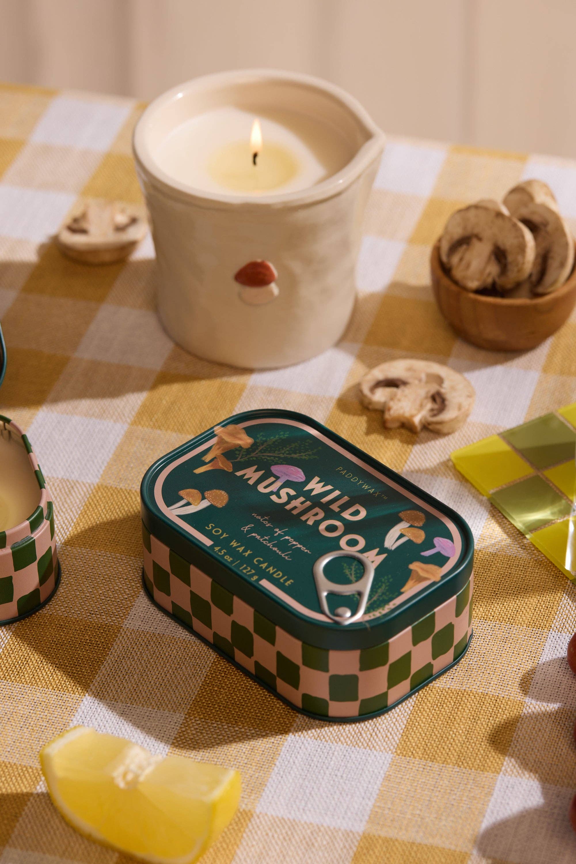 Bistro 4.5oz/127g Mushroom Printed Tin Candle - Wild Mushroom