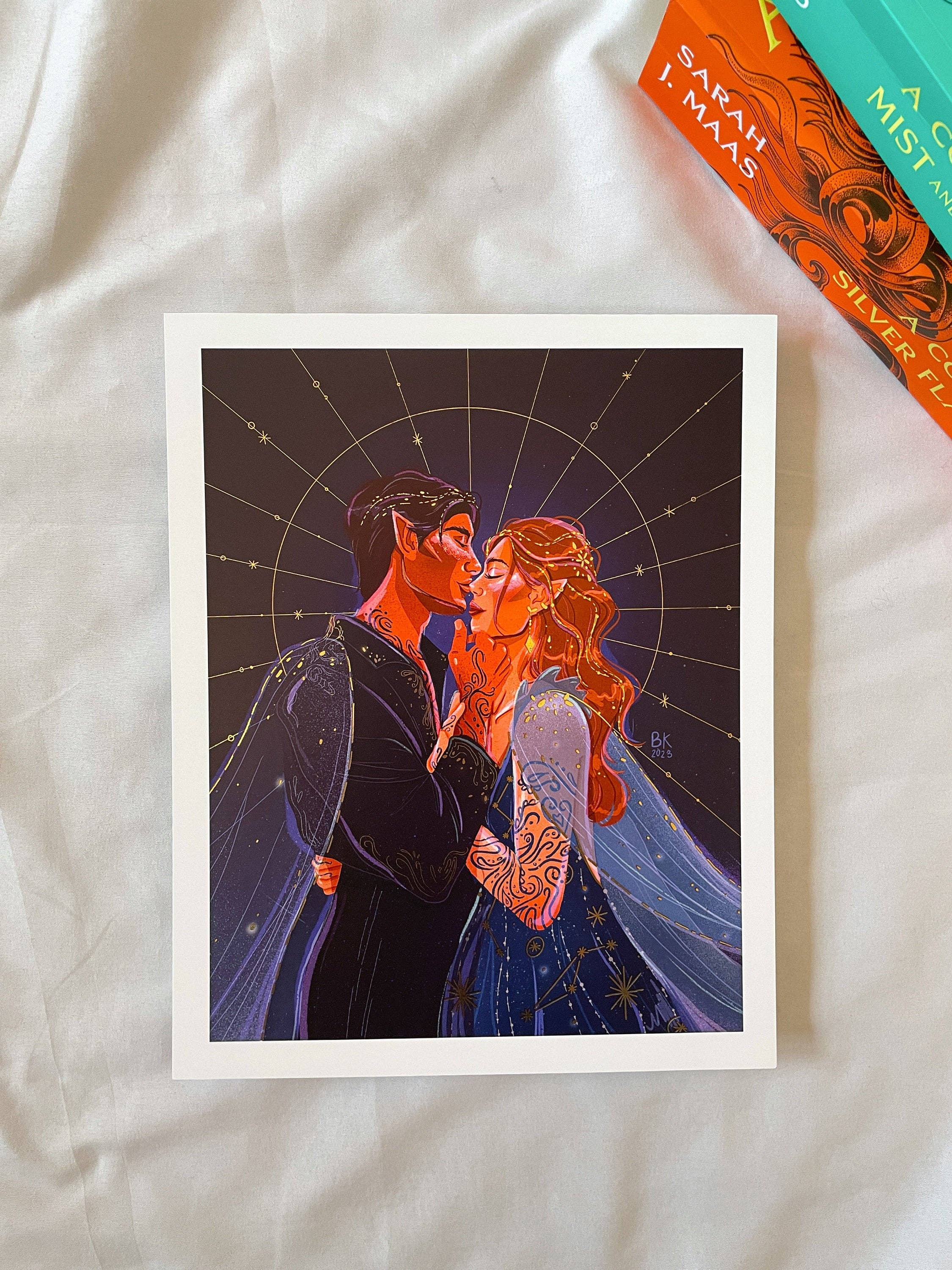 Feyre & Rhysand Gold Foil Print