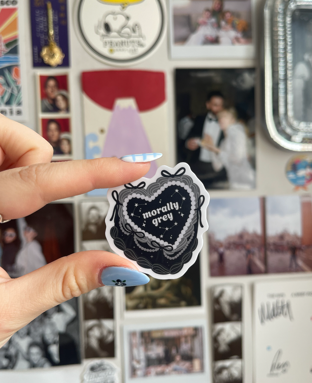 Morally Grey Cake Heart Sticker Romance Reader Matte Decal