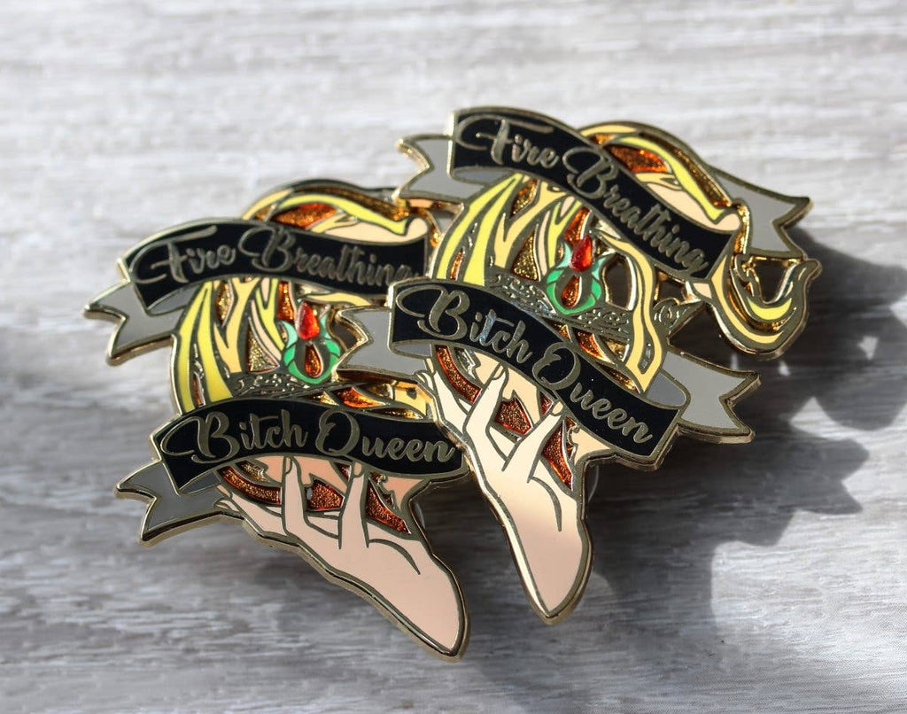 Geek and Artsy - Fire Breathing Bitch Queen Enamel Pin