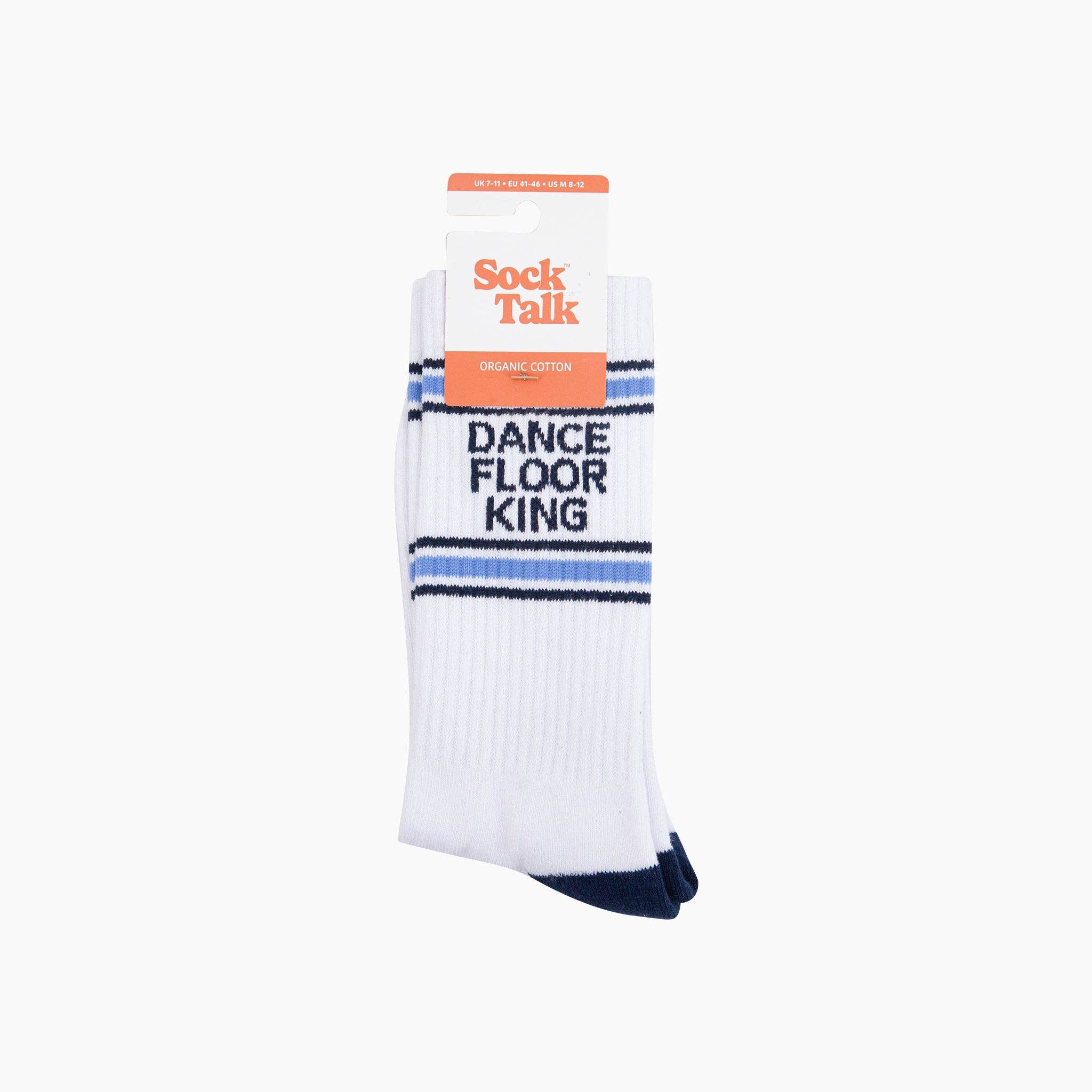 Dance Floor King Organic Cotton Sports Socks in White