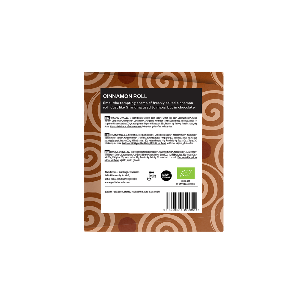 Goodio Chocolate - Cinnamon Roll Organic Chocolate