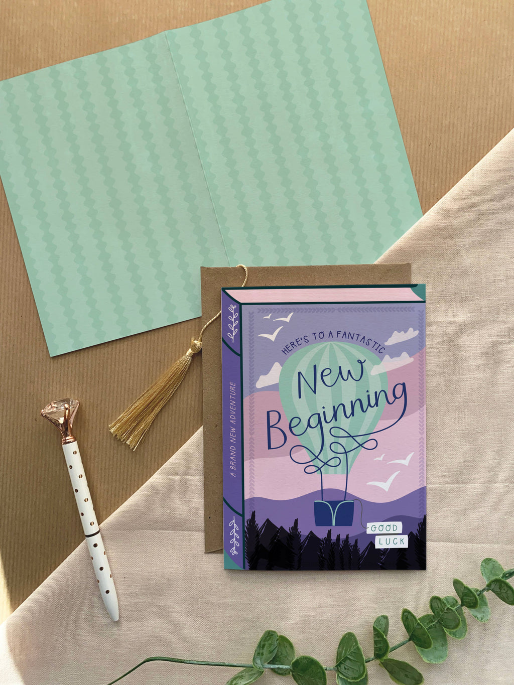 A New Beginning – Luxury Book Good Luck New Job Card