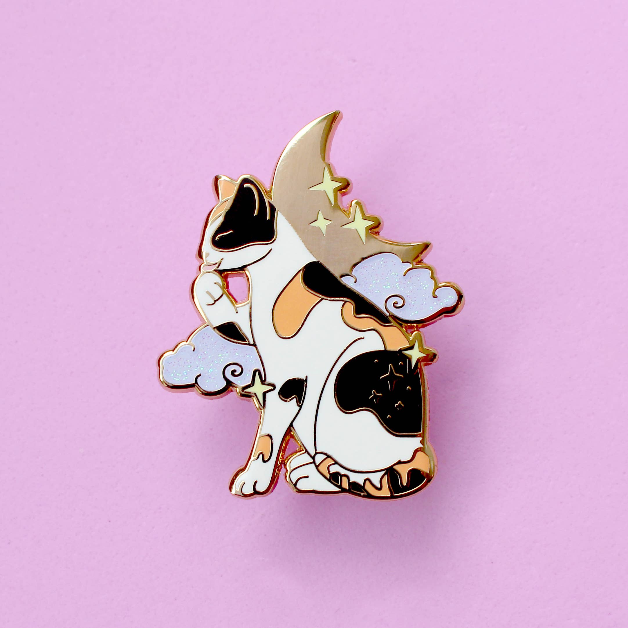 Glitter Punk - Calico Cat Enamel Pin