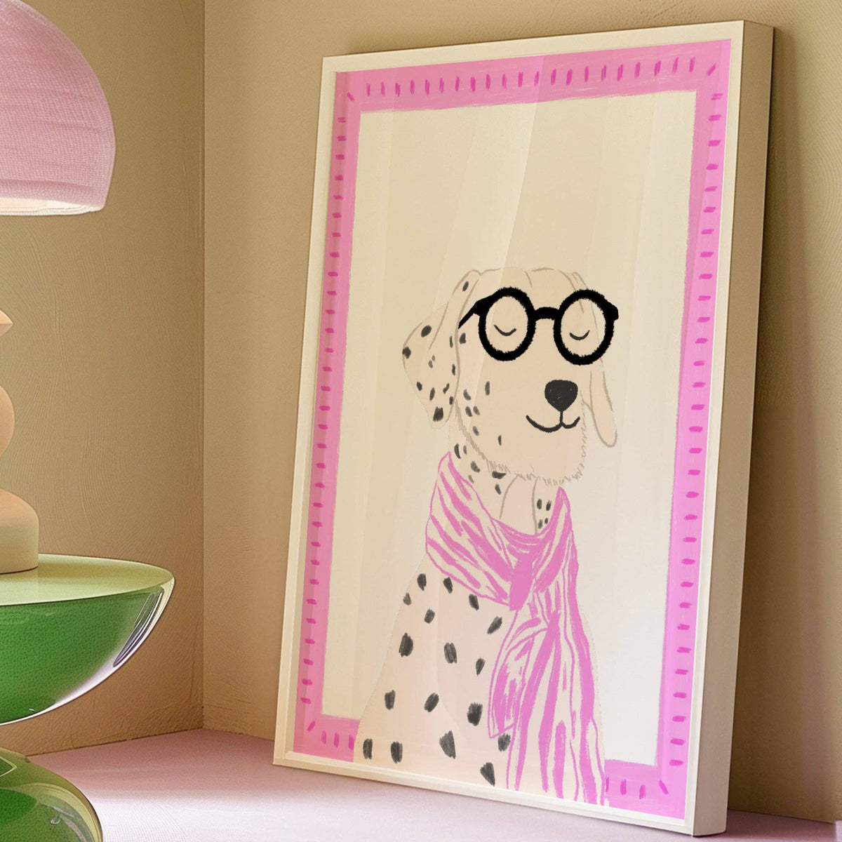 Bookworm Dalmatian Dog Giclée Art Print