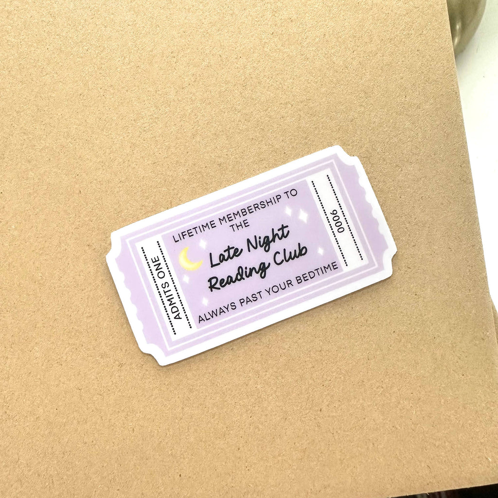 Matte Sticker | Late Night Reading Club Book Lover Gift