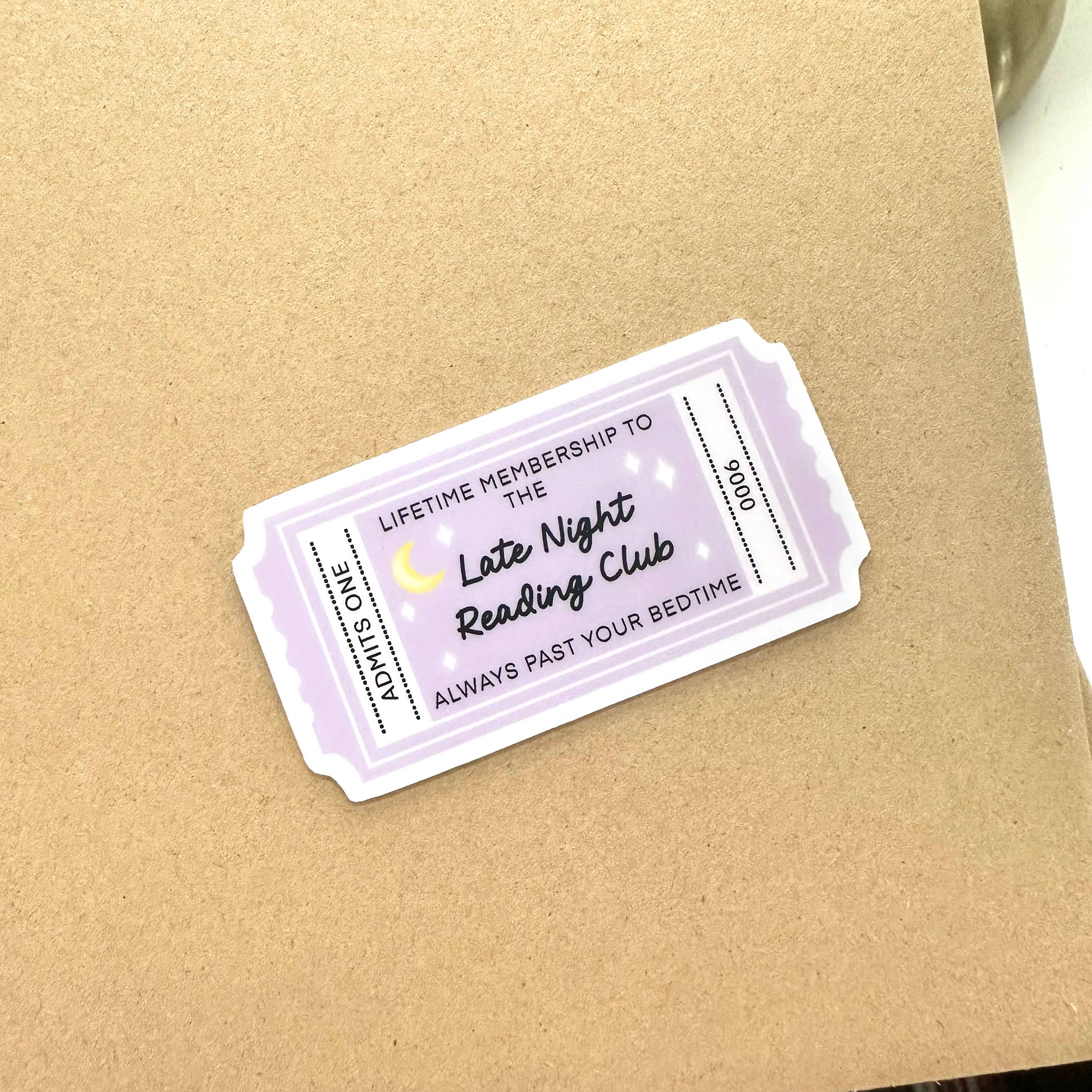 Matte Sticker | Late Night Reading Club Book Lover Gift