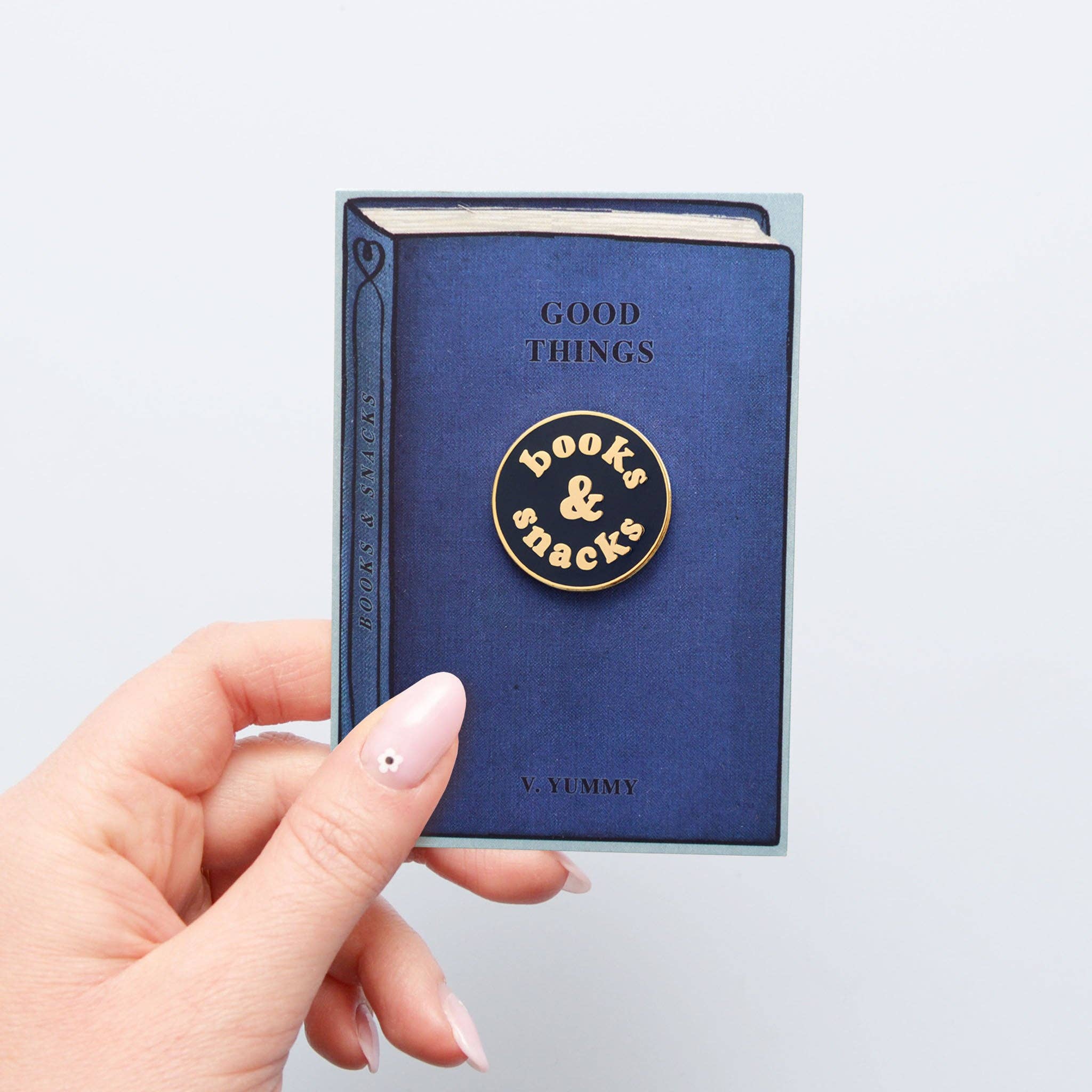 Alphabet Bags - Books & Snacks Enamel Pin