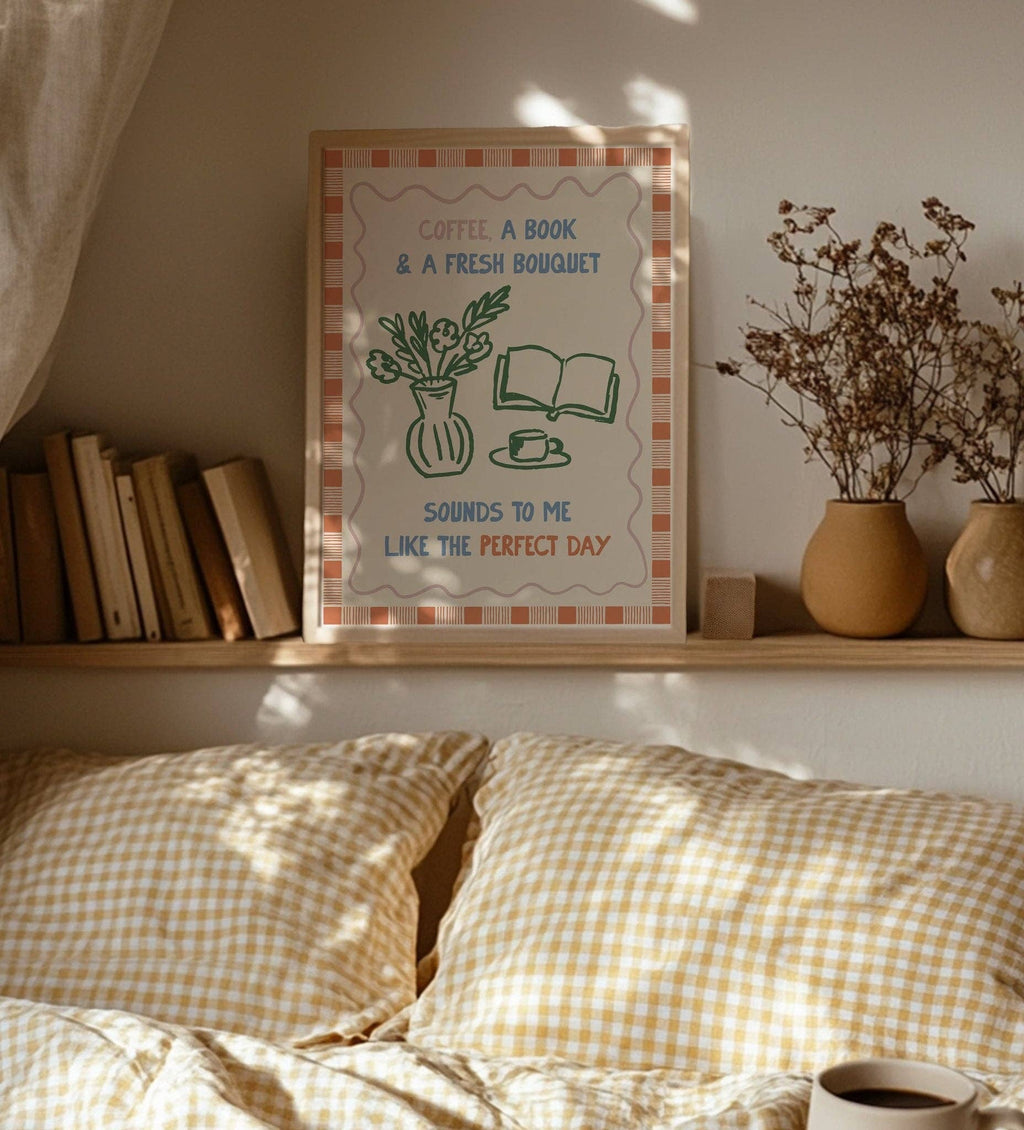 Moonshine Prints - Coffee, Books and Flowers Print