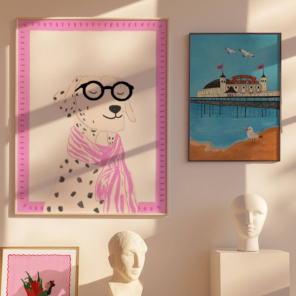 Bookworm Dalmatian Dog Giclée Art Print