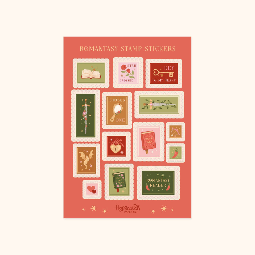 Hopscotch Paper Co. - Romantasy Stamps Sticker Sheet