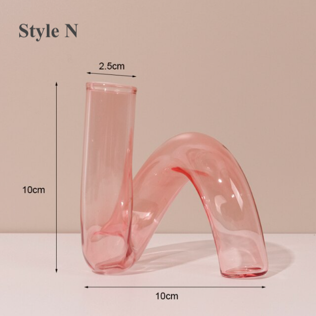 Pink Glass Candlestick Holder | Flower Vase