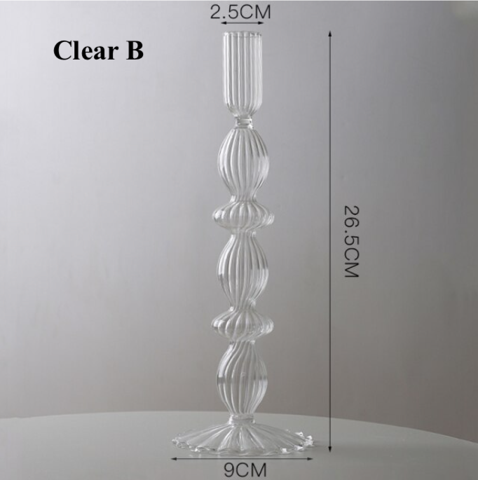 Lace Glass Taper Candle Holder – Colorful Candlestick