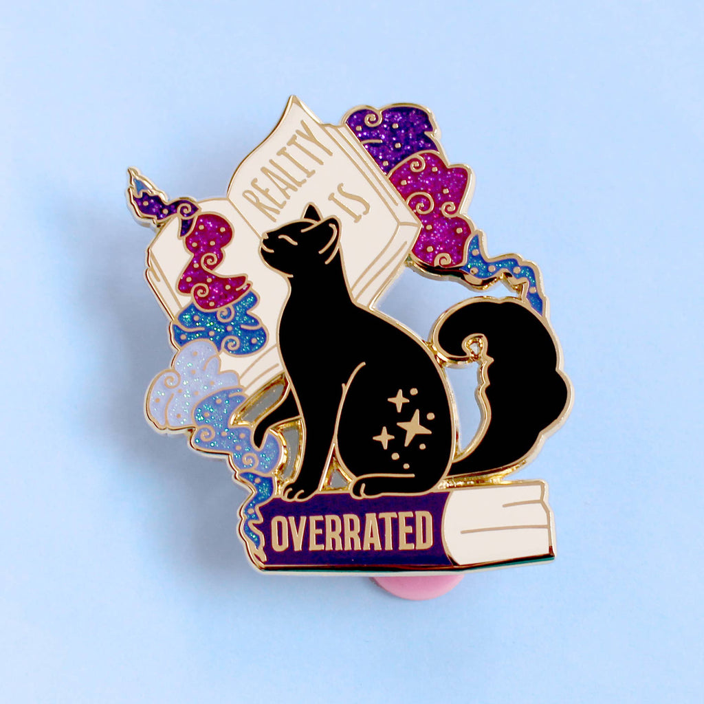 Glitter Punk - Reality is Overrated Cat Enamel Pin
