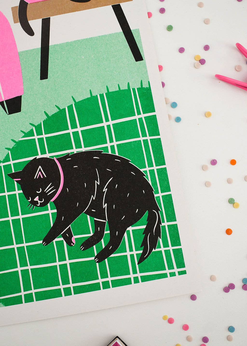 Nat ElIis Illustration - Sleepy Sunday Heavyweight Riso Print