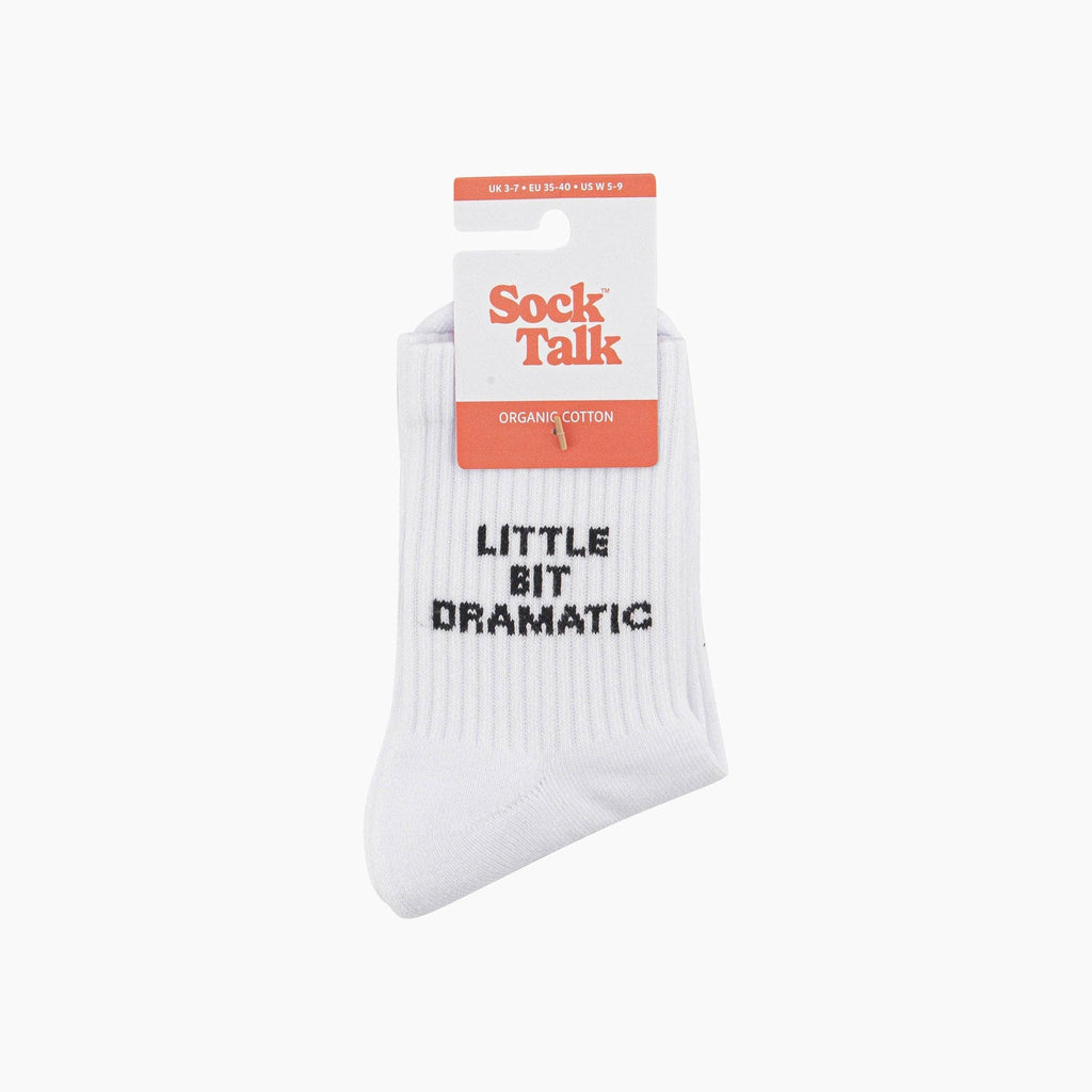 Little Bit Dramatic Organic Cotton Sports Socks in White