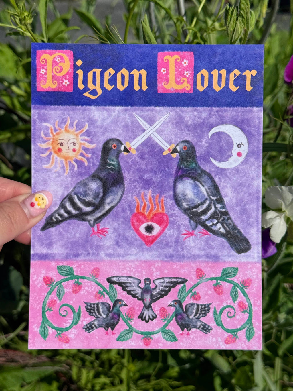 Pigeon Lover Mini Art Print 13cm x 15cm