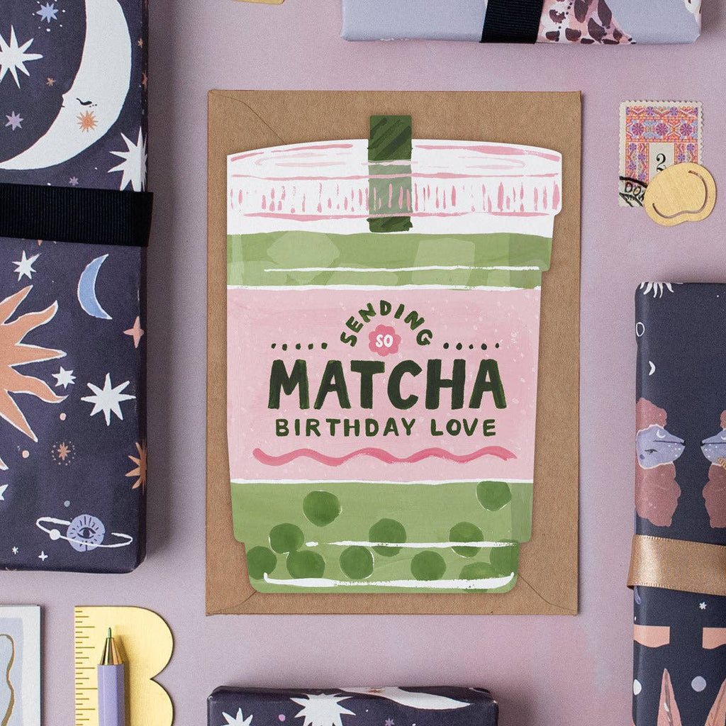 Matcha Birthday Card | Cute Foodie Birthday Cards