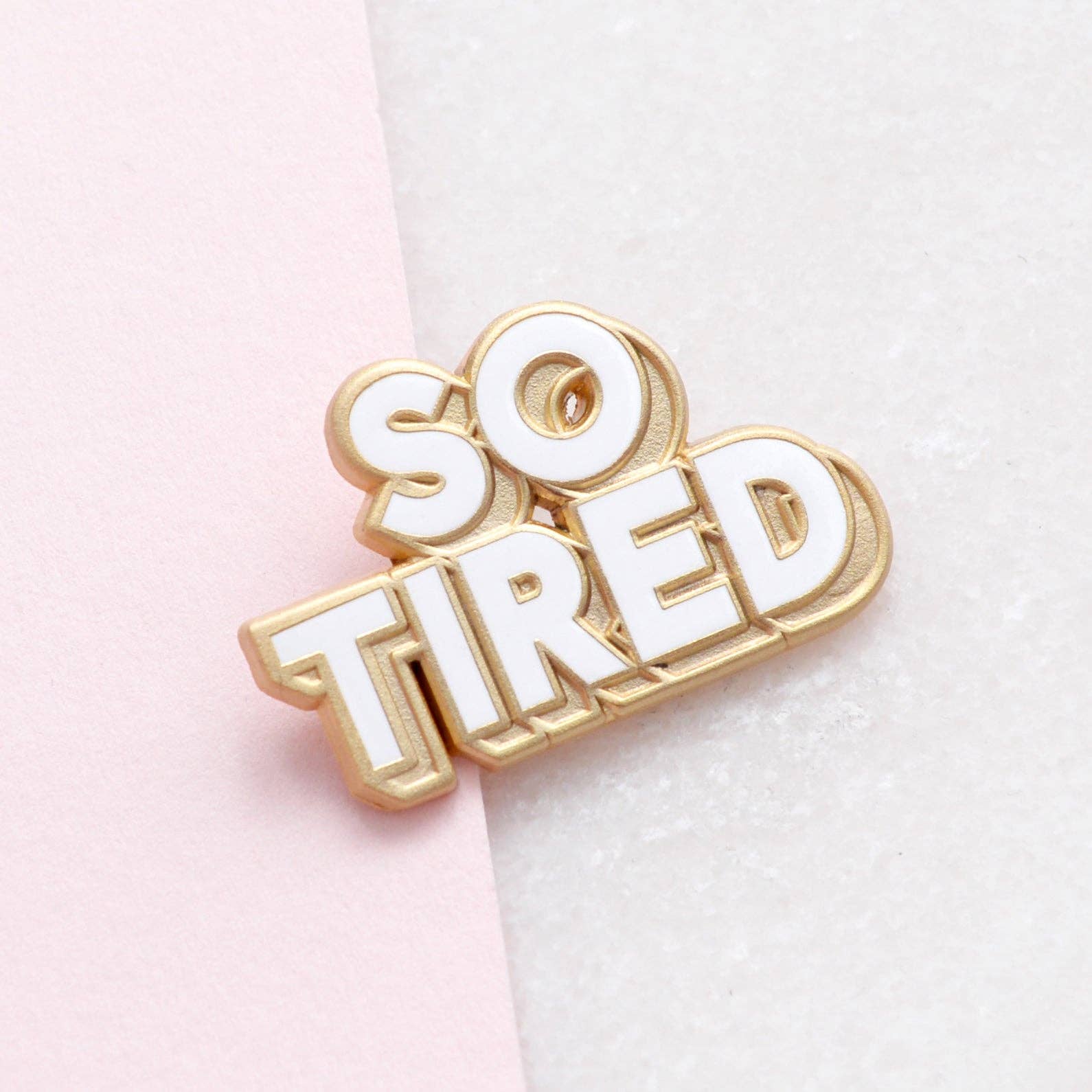 Alphabet Bags - So Tired Enamel Pin